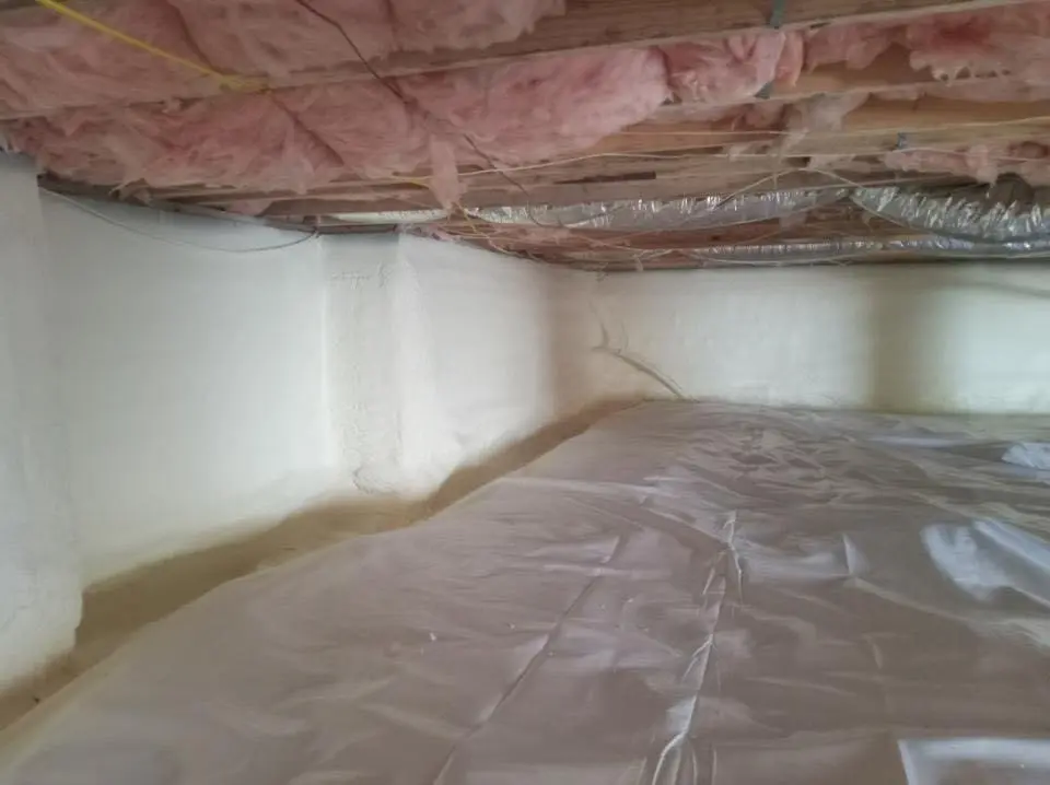 Crawl space encapsulation with closed-cell spray foam for Roof Waterproofing in Acton